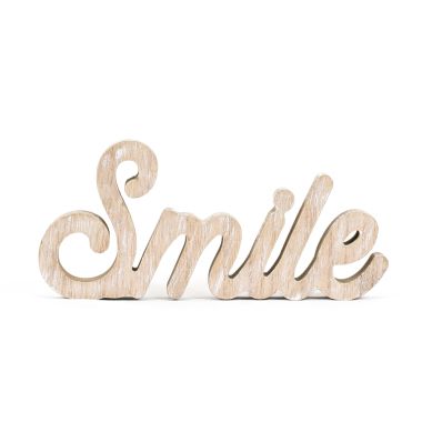 Click here to see Adams&Co 45163 45163 10x5x1 wood cutout (SMILE) natural Peaches, Cream & The American Dream Collection