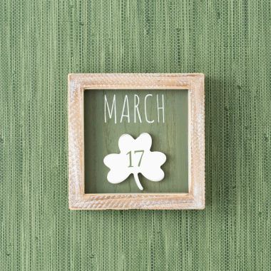 Click here to see Adams&Co 20133 20133 5x5x1.5 wood frame sign (MARCH) green, white  Lucky In Love Vol. 2