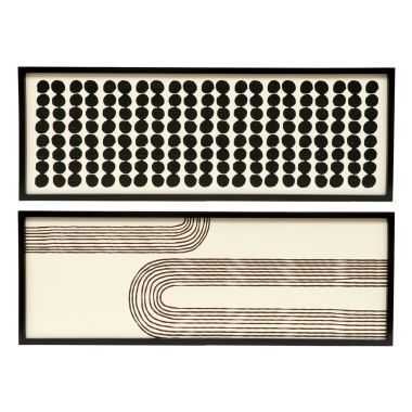 Click here to see Adams&Co 11926 11926 47x17x1.5 reversible wood frame sign (ARCH/DOTS) white, black  Ukiyo Collection