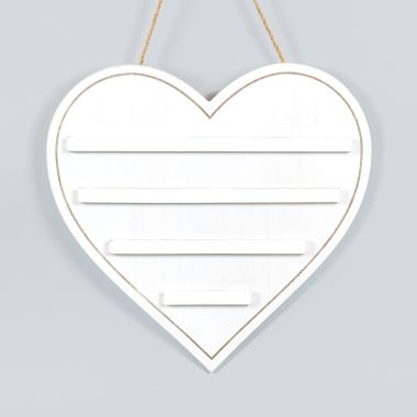 Click here to see Adams&Co 15829 15829 18x17x1.5 hanging wood letterboard (HEART) white  Letterboard Collection