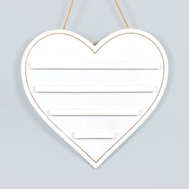 Click here to see Adams&Co 15829 15829 18x17x1.5 hanging wood letterboard (HEART) white Letterboard Collection