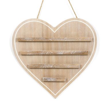 Click here to see Adams&Co 15828 15828 18x17x1.5 hanging wood letterboard (HEART) natural, white  Letterboard Collection