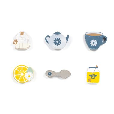 Click here to see Adams&Co 15824 15824 3x2x.25 wood shapes set of six (TEATIME) multicolor Letterboard Collection