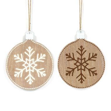 Click here to see Adams&Co 75559 75559 8x10x.25 reversible wood ornament (SNOWFLAKE) multicolor  