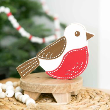 Click here to see Adams&Co 75555 75555 8x5x1.5 reversible chunky wood shape (BIRD) multicolor Home For The Holidays Collection