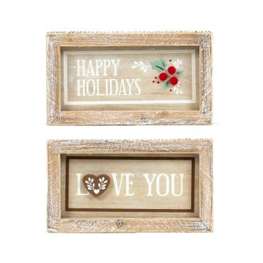 Click here to see Adams&Co 75553 75553 7x4x1.5 reversible wood frame sign (HAPPY/LOVE) multicolor 