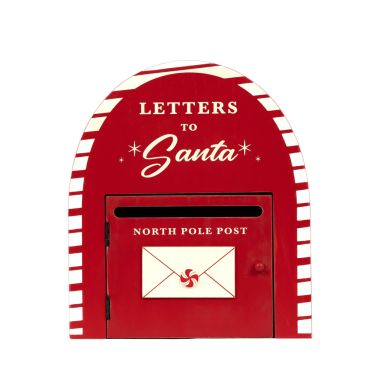 Click here to see Adams&Co 71295 71295 10x12x3 wood mailbox (LETTERS) red, white  Candy Cane Lane Collection