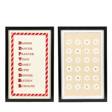 Click here to see Adams&Co 71254 71254 13x20x1.5 reversible wood frame sign (DASHER/DAISY) multicolor Candy Cane Lane Collection