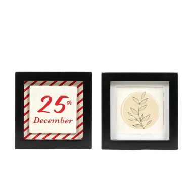 Click here to see Adams&Co 71251 71251 5x5x1.5 reversible wood frame sign (DECEMBER/PLANT) multicolor Candy Cane Lane Collection