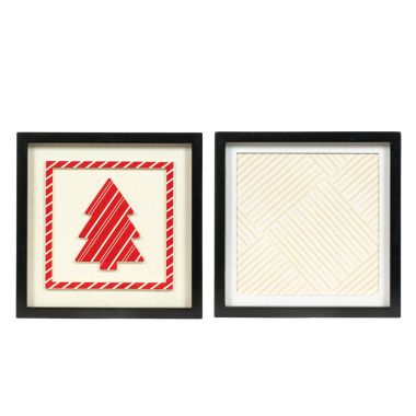Click here to see Adams&Co 71247 71247 10x10x1.5 reversible wood frame sign (TREE/STRIPE) multicolor Candy Cane Lane Collection