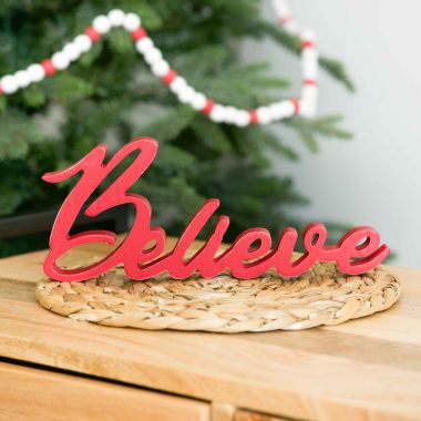 Click here to see Adams&Co 71238 71238 11x5x1 wood cutout (BELIEVE) red