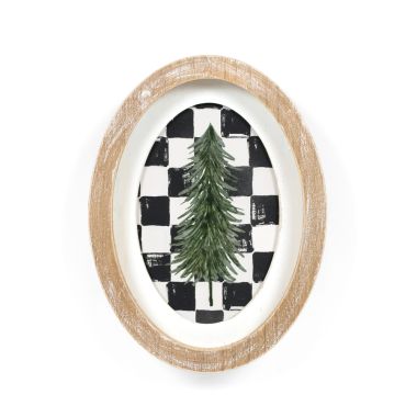 Click here to see Adams&Co 71284 71284 6x8x1.5 wood frame sign (TREE) multicolor  Checking It Twice