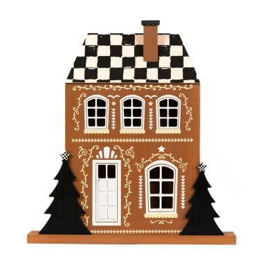 Click here to see Adams&Co 71275 71275 14x16x3 wood cutout (HOUSE) multicolor  Checking It Twice