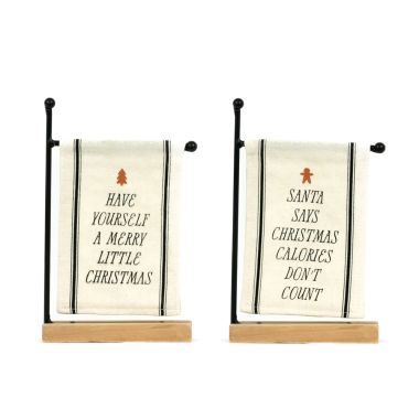 Click here to see Adams&Co 71273 71273 5x8x1.5 reversible wood table flag (MERRY/SANTA) multicolor Checking It Twice Collection