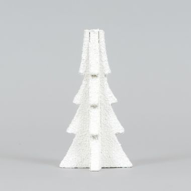 Click here to see Adams&Co 71260 71260 3x6x3 wood cutout tree (CHRISTMAS) white Checking It Twice Collection