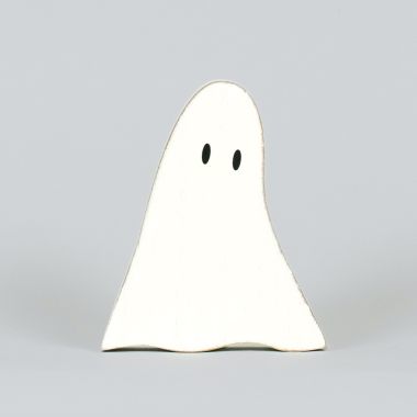 Click here to see Adams&Co 50514 50514 4x5x1 chunky wood shape (GHOST) white, black  Spooky Harvest Collection