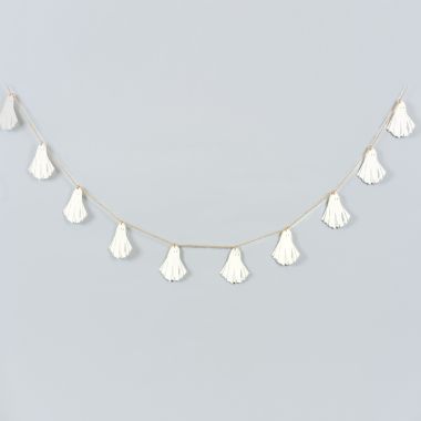 Click here to see Adams&Co 50510 50510 60x4x.15 wood garland (GHOST) white, black  Spooky Harvest Collection