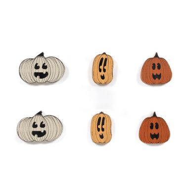 Click here to see Adams&Co 55304 55304 2x2x.25 wood shape s/6 (JACKOLANTERN) multicolor  Bad to the Bone Collection