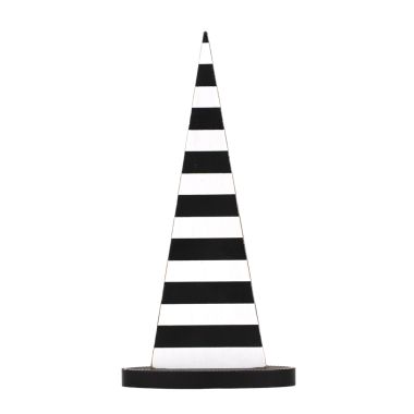 Click here to see Adams&Co 55303 55303 6x12x2.5 wood witch hat (STRIPES) black, white Bad To The Bone Collection