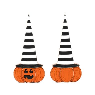 Click here to see Adams&Co 55302 55302 4x8x1.25 reversible chunky wood shape (PUMPKIN HAT) multicolor  Bad to the Bone collection