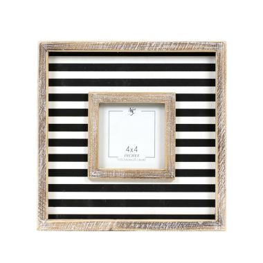 Click here to see Adams&Co 55290 55290 10x10x1.5 wood photo frame (STRIPES) white, black (4x4)  Bad to the Bone collection