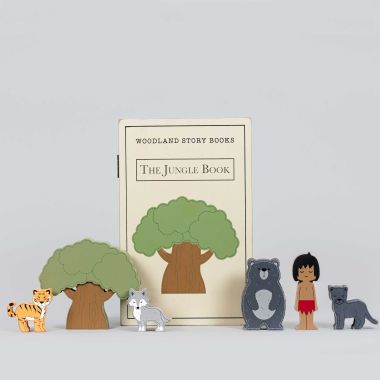 Click here to see Adams&Co 11963 11963 8x12x2.5 wood storybook 7 pc (JUNGLE) multicolor  Woodland Story Books Collection