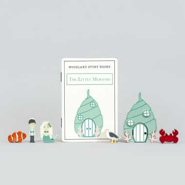 Click here to see Adams&Co 11966 11966 8x12x2.5 wood storybook 7 pc (MERMAID) multicolor  Woodland Story Books Collection