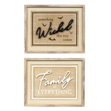 Click here to see Adams&Co 55282 55282 20x16x1.5 reversible wood frame sign (FAMILY/WICKED) multicolor  Bad to the Bone collection