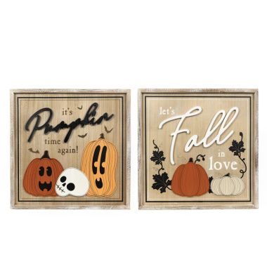 Click here to see Adams&Co 55281 55281 24x24x1.5 reversible wood frame sign (FALL/PUMPKIN) multicolor  Bad to the Bone collection