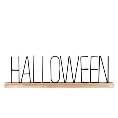 Click here to see Adams&Co 50484 50484 16x5x2 wood table sitter (HALLOWEEN) natural, black The Adams Family Collection