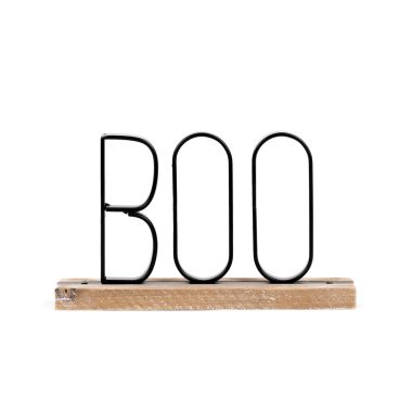 Click here to see Adams&Co 50483 50483 8x5x2 wood table sitter (BOO) natural, black  Adams Family Collection 