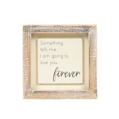 Click here to see Adams&Co 11938 11938 5x5x1.5 wood frame sign (FOREVER) white, grey Scripty Collection