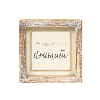 Click here to see Adams&Co 11941 11941 5x5x1.5 wood frame sign (DRAMATIC) white, grey  Scripty Collection