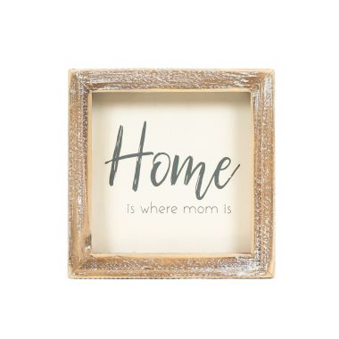 Click here to see Adams&Co 11949 11949 5x5x1.5 wood frame sign (HOME) white, grey  Scripty Collection
