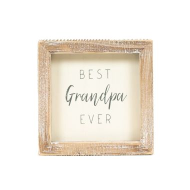 Click here to see Adams&Co 11954 11954 5x5x1.5 wood frame sign (GRANDPA) white, grey  Scripty Collection