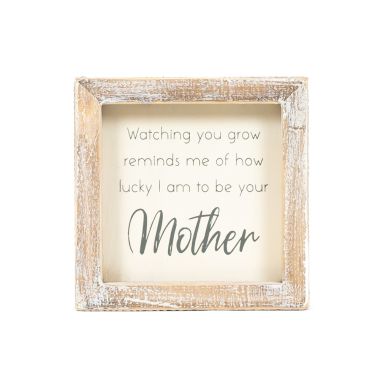 Click here to see Adams&Co 11955 11955 5x5x1.5 wood frame sign (MOTHER) white, grey  Scripty Collection
