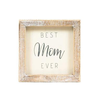 Click here to see Adams&Co 11957 11957 5x5x1.5 wood frame sign (MOM) white, grey  Scripty Collection