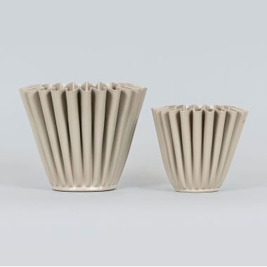 Click here to see Adams&Co 11972 11972 6x5x6, 5x4x5 iron nested curve votive s/2 (LARGE/SMALL) tan  Sundara Collection