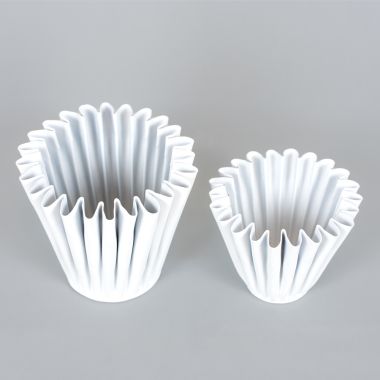 Click here to see Adams&Co 11973 11973 6x5x6, 5x4x5 iron nested curve votive s/2 (LARGE/SMALL) white  Sundara Collection