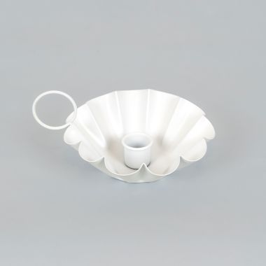 Click here to see Adams&Co 11989 11989 6x3x5 iron sampat candle holder, white  Sundara Collection
