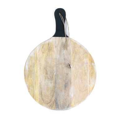 Click here to see Adams&Co 12003 12003 12x16x.75 mango chopping board w/ handle, multicolor  Sundara Collection