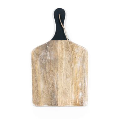 Click here to see Adams&Co 12039 12039 9x16x.75 mango chopping board w/ handle, multicolor  Sundara Collection