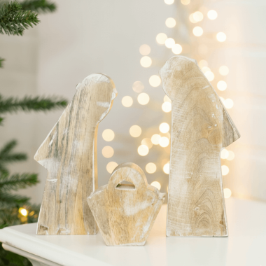 Click here to see Adams&Co 71329 71329 4x8x1.5 mango cutout s/3 (NATIVITY) natural, white  Sundara Collection