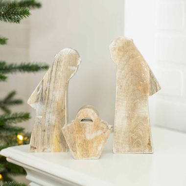 Click here to see Adams&Co 71329 71329 4x8x1.5 mango cutout s/3 (NATIVITY) natural, white  Sundara Collection
