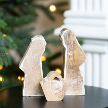 Click here to see Adams&Co 71330 71330 2x5x1.5 mango cutout s/3 (NATIVITY) natural, white  Sundara Collection