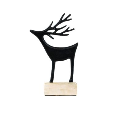 Click here to see Adams&Co 71331 71331 8x13x3 aluminium/mango cutout on stand (REINDEER) black, natural  Sundara Collection