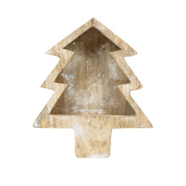 Click here to see Adams&Co 71332 71332 6x7x2 mango dough bowl (TREE) natural, white  Sundara Collection