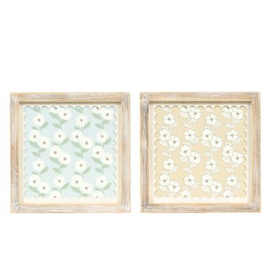 Click here to see Adams&Co 12060 12060 10x10x1.5 reversible wood frame sign (FLOWER) multicolor  Scallop Collection