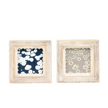 Click here to see Adams&Co 12058 12058 5x5x1.5 reversible wood frame sign (DAISIES) multicolor  Scallop Collection