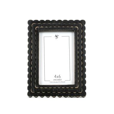 Click here to see Adams&Co 12088 12088 6x8x1 wood scallop photo frame (4x6) black  Scallop Collection